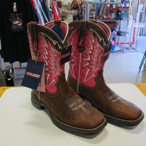 Durango Lady Rebel Women's 9.5 Pink/Brown Western Boots -NEW with Tags